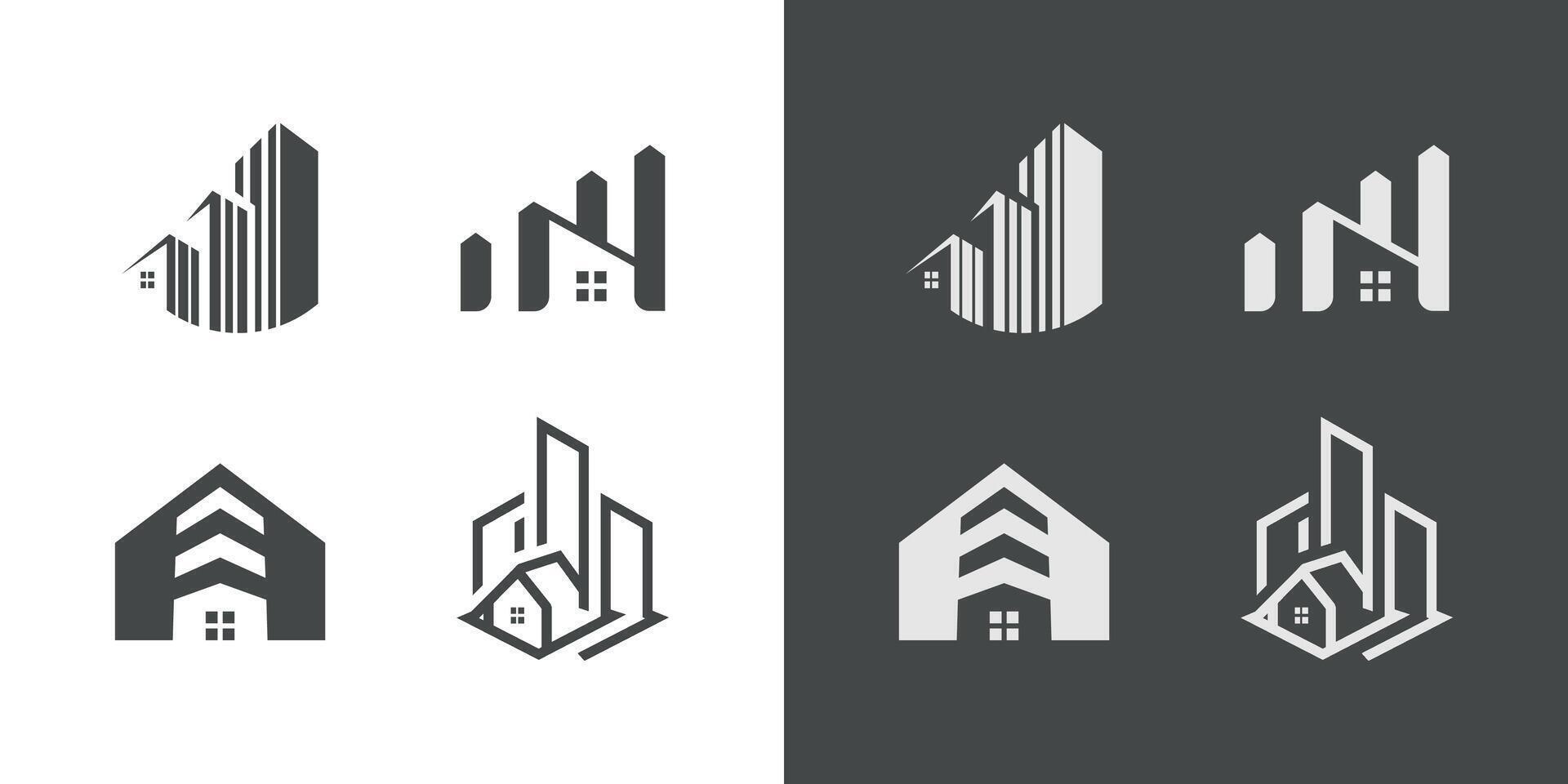 Set of Real estate building construction property logo architecture business vector
