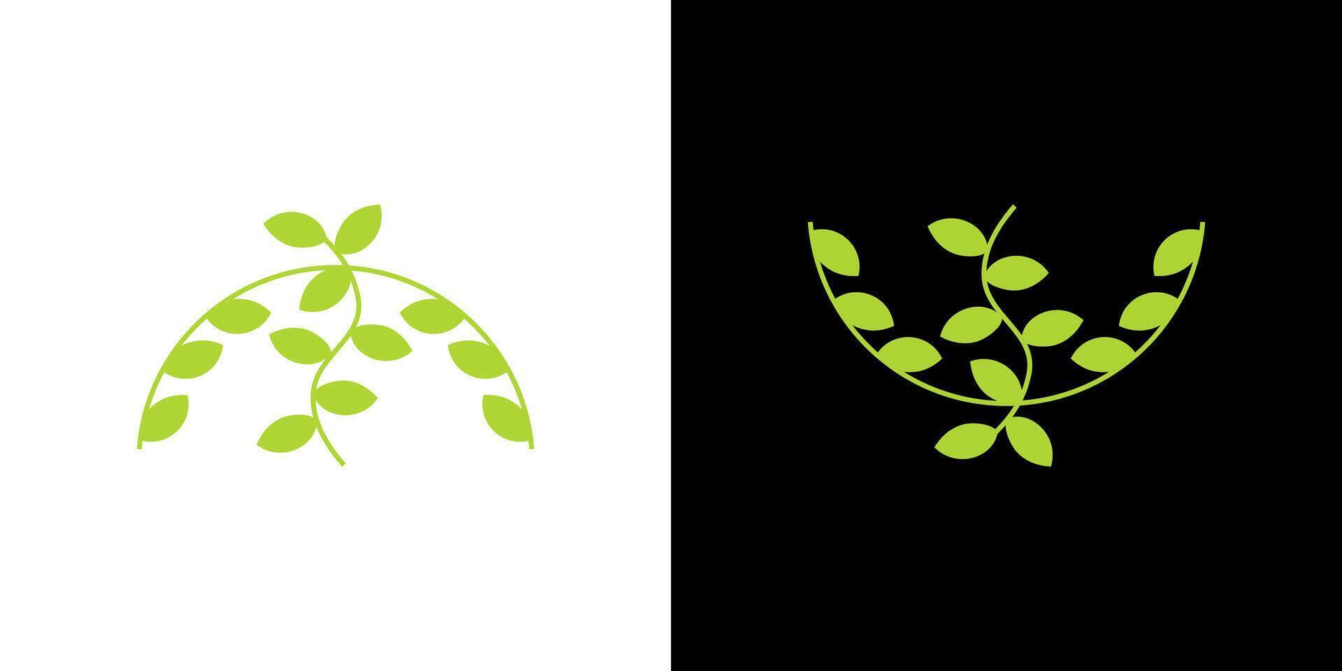 Creepinfg leaves green design background leaf nature icon illustration vector