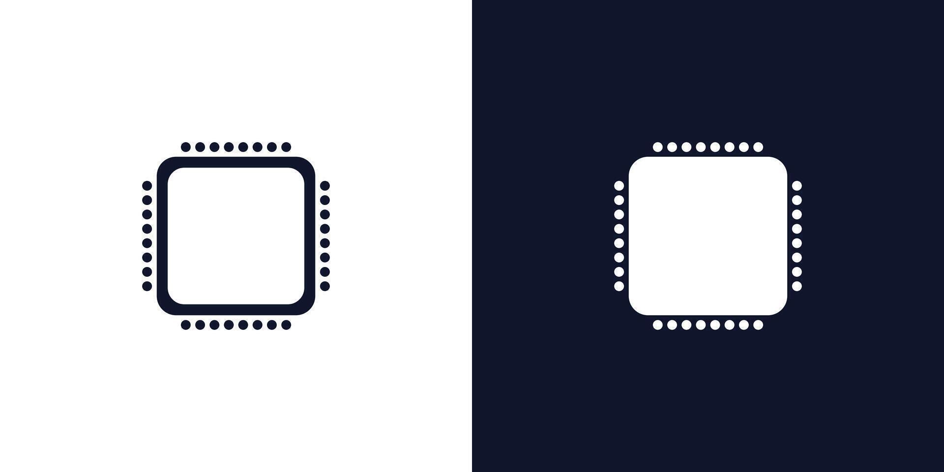 Chip processor icon logo computer technology business design isolated vector
