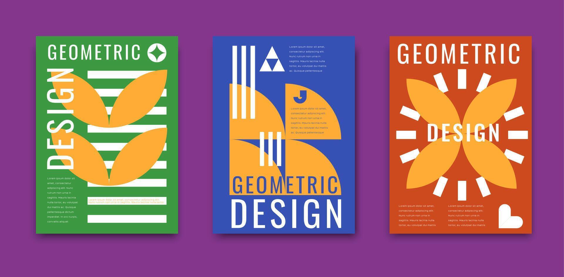 Abstract modern geometric poster templates vector