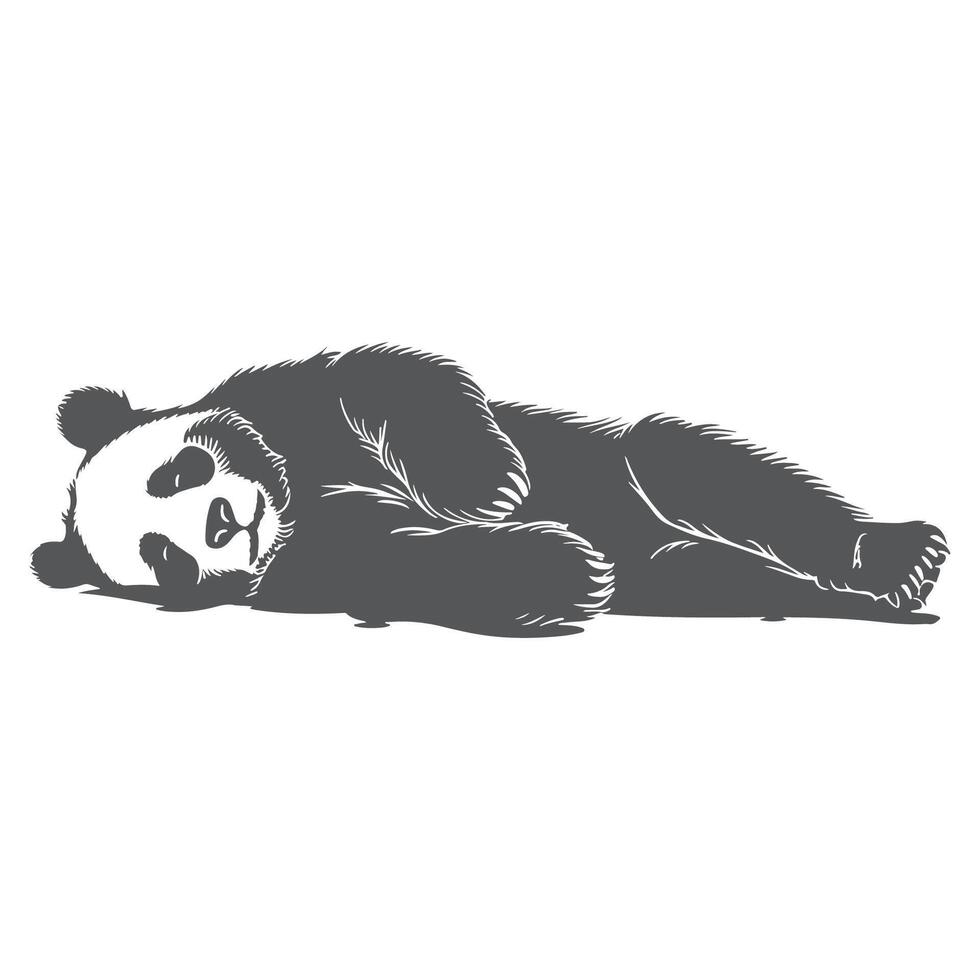 Sleeping Panda Silhouette vector