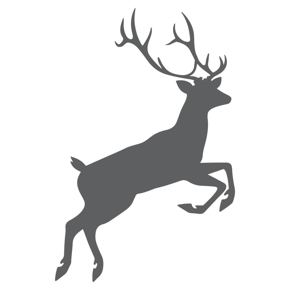 Whimsical Black Deer Silhouette in Cartoon Style Graphic vector