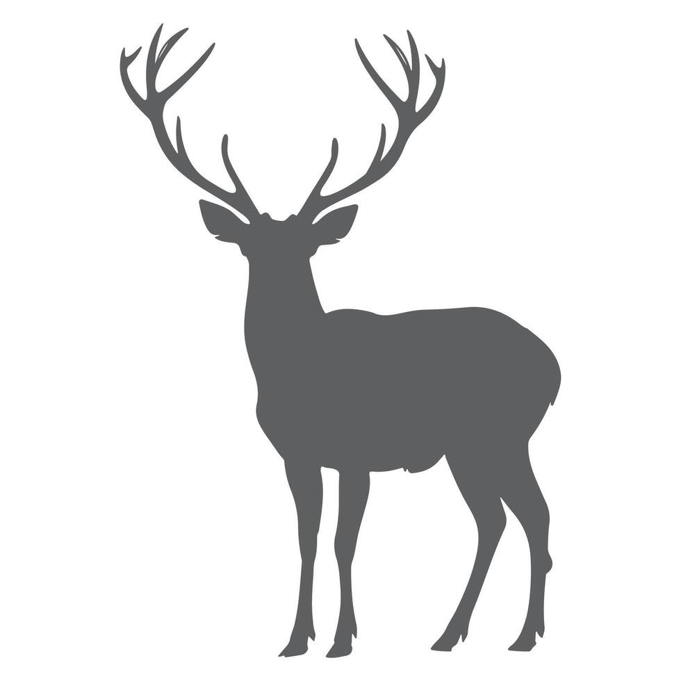 Art of a Black Deer Silhouette in a Fun Cartoon Style vector