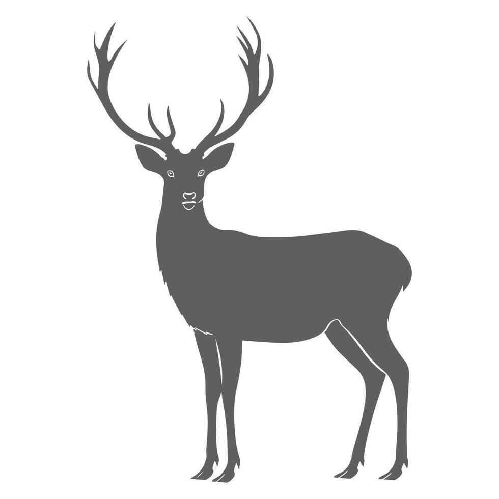 Black Deer Silhouette Illustration Playful Cartoon Style vector