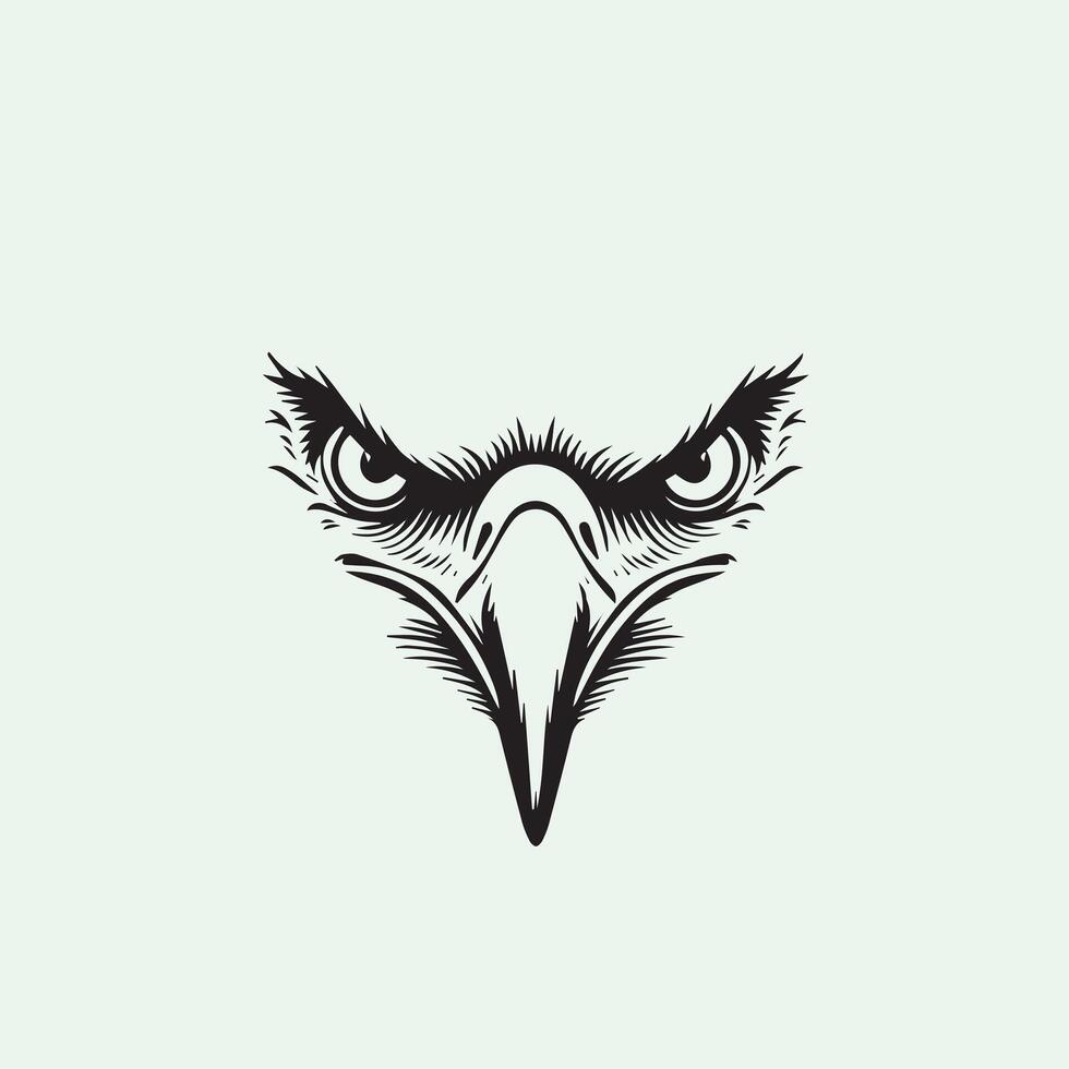 a drawing of an eagle with a black face logo vector