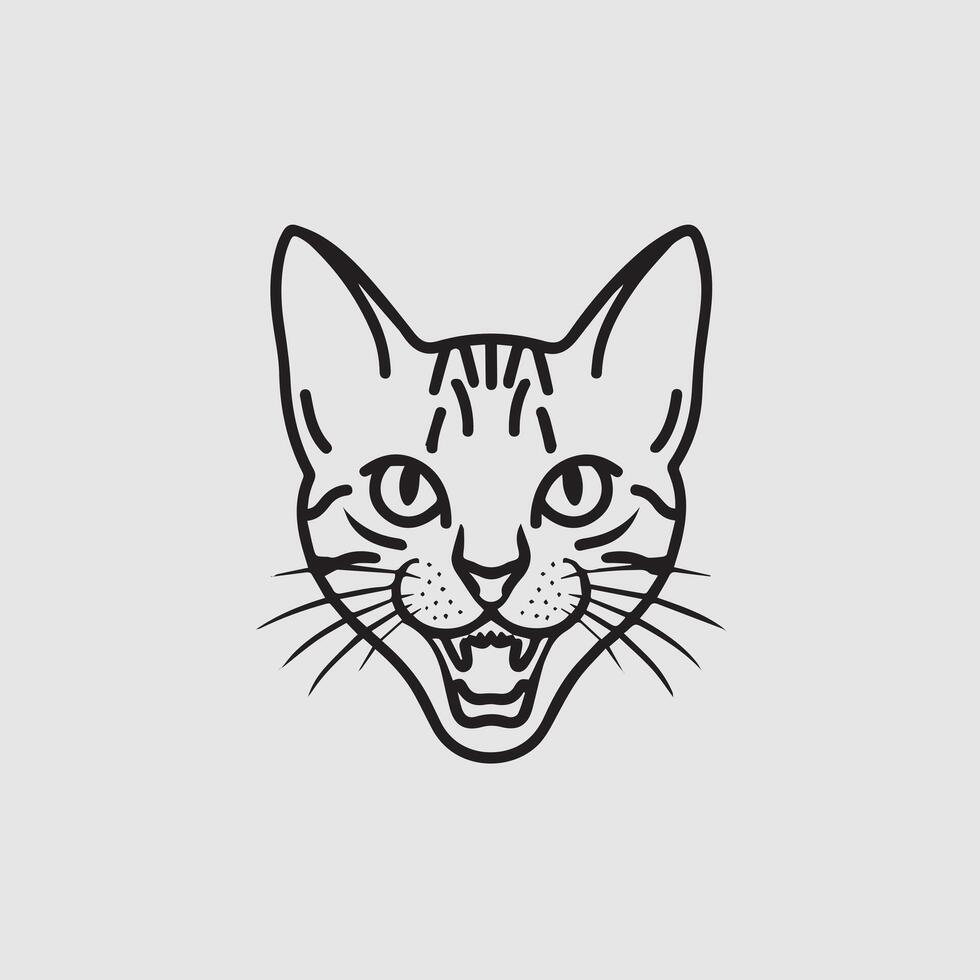 a cat with a white face logo vector