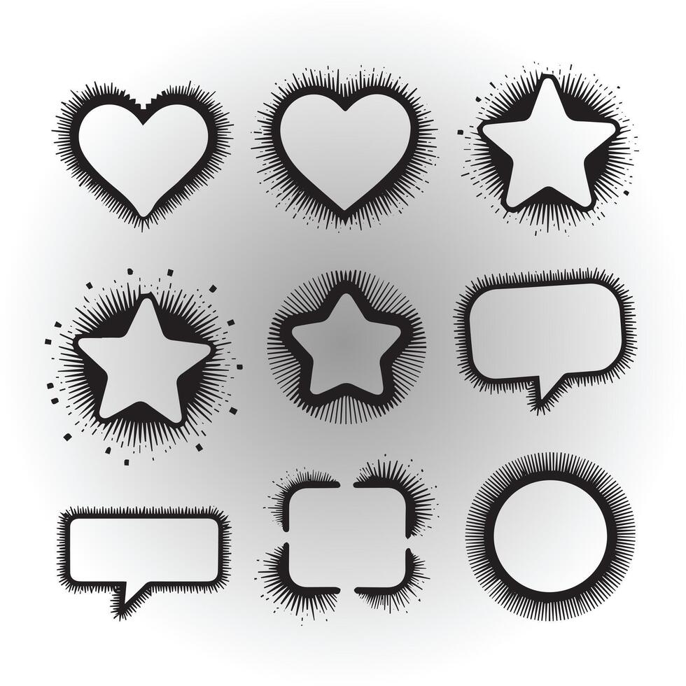 Assorted Square and Round Frame Set vector