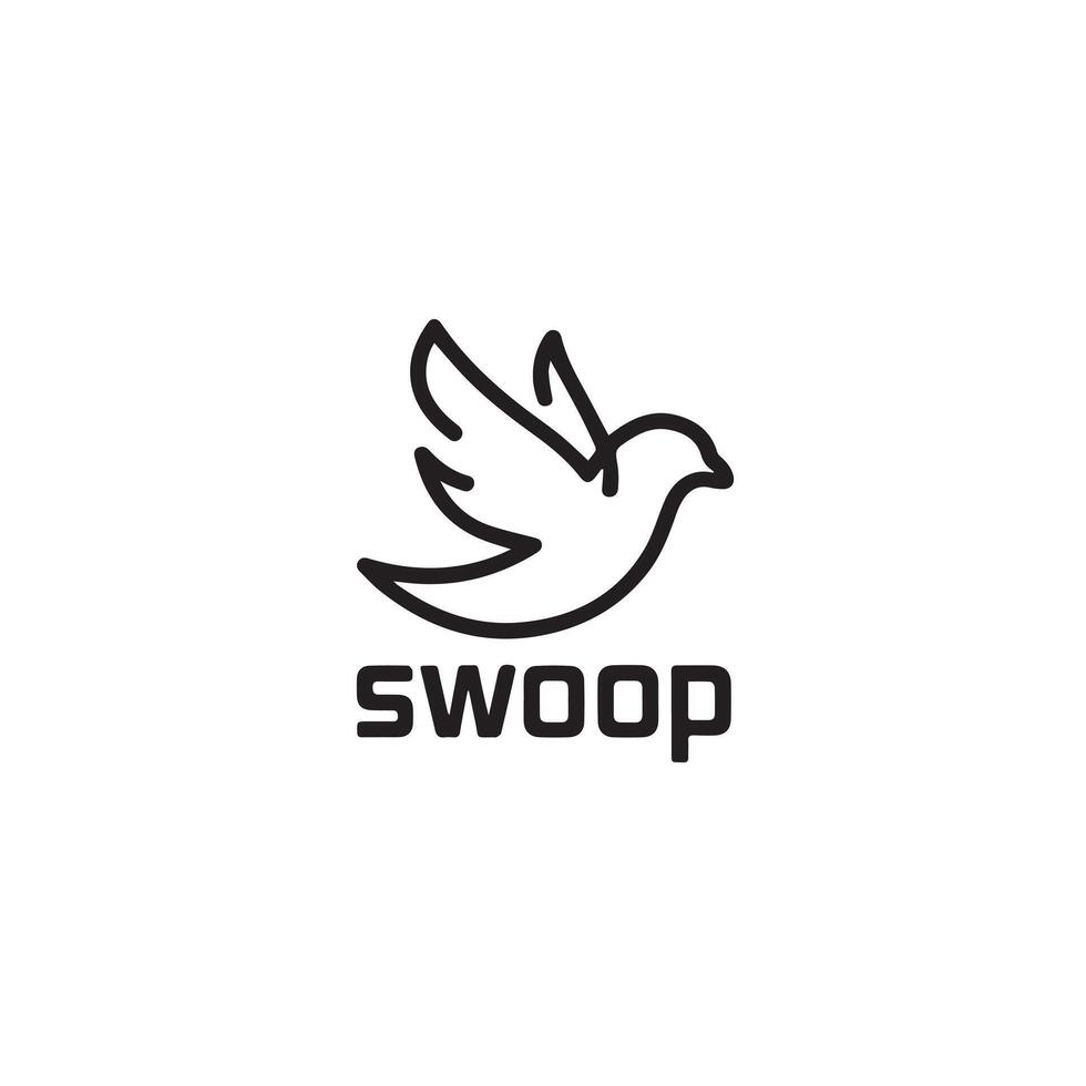 a line art bird logo vector