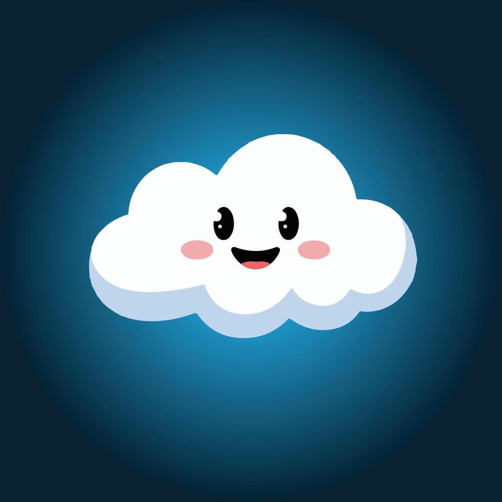 a white cloud with a smile on it vector