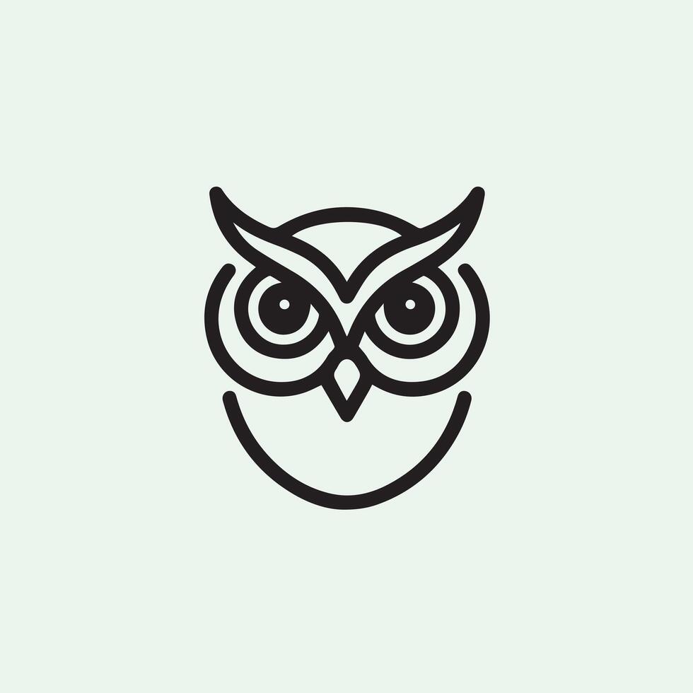 an owl is drawn on a white background. vector