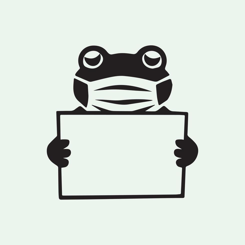 frog with blank sign vector