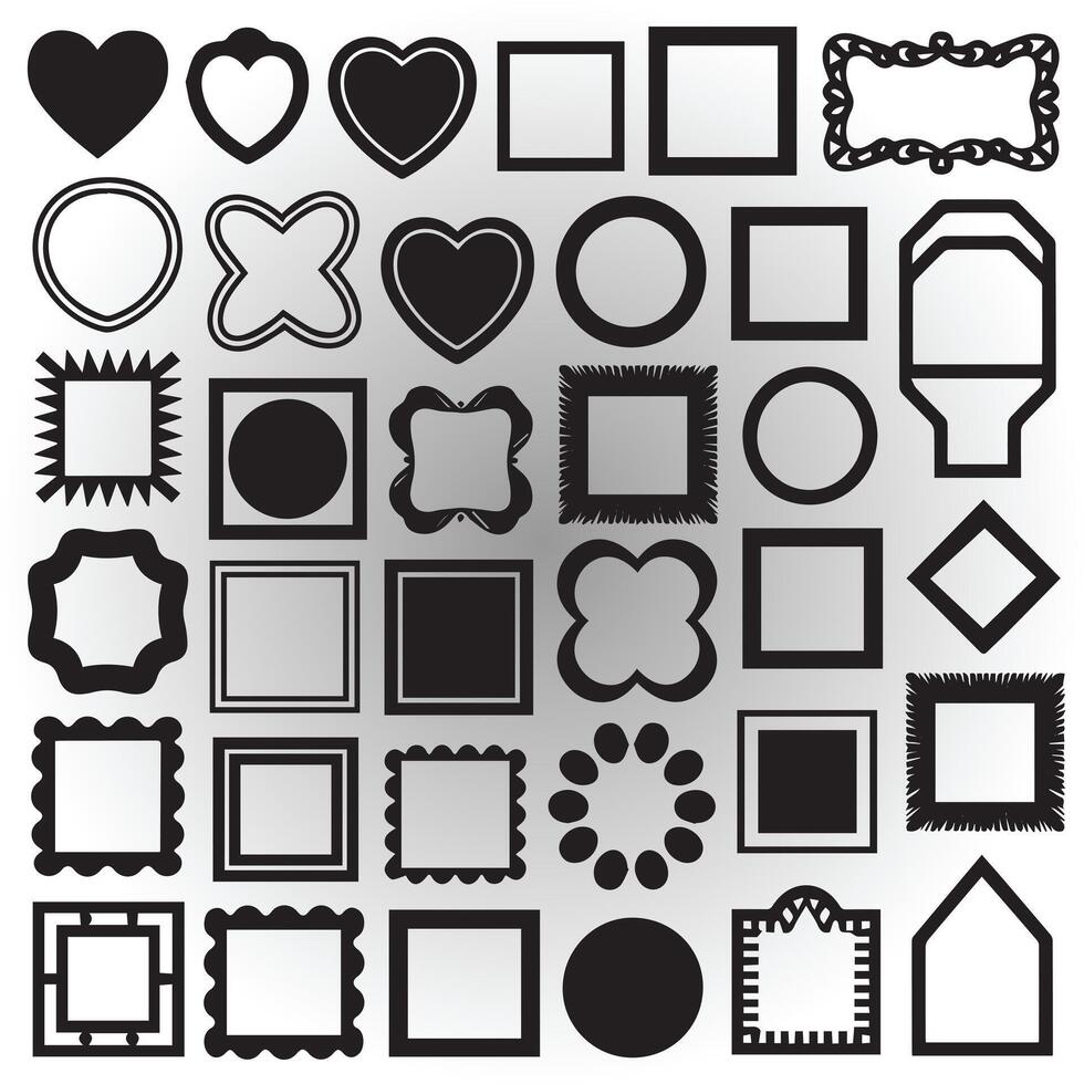Decorative Circle and Oval Frame Set vector