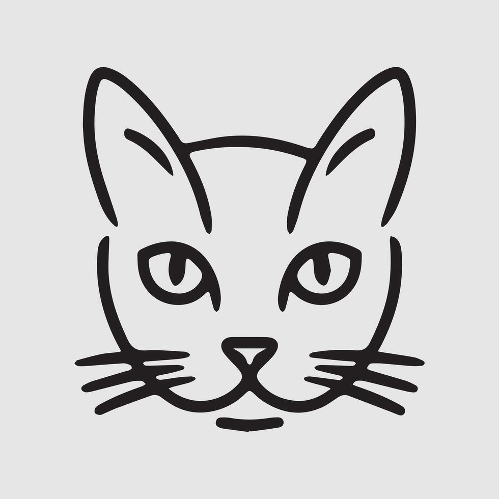 a drawing of a cat with a black outline on it vector