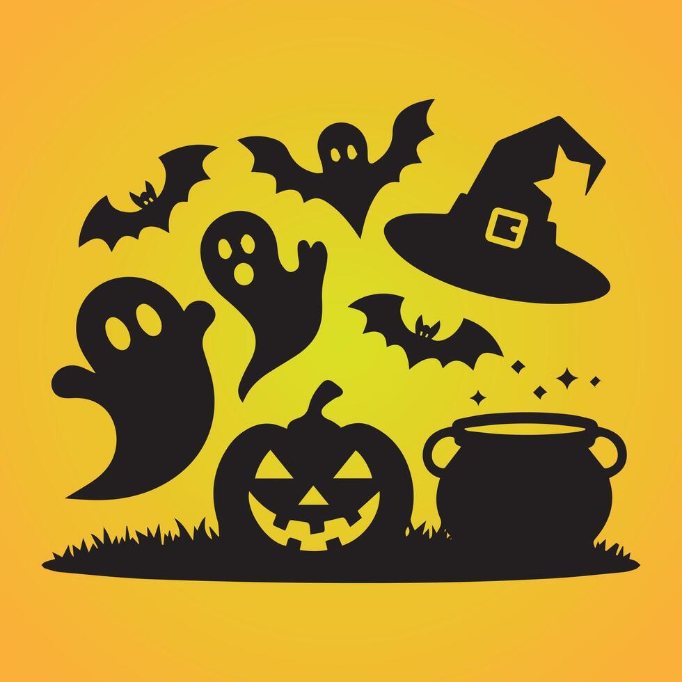 a collection of halloween images vector