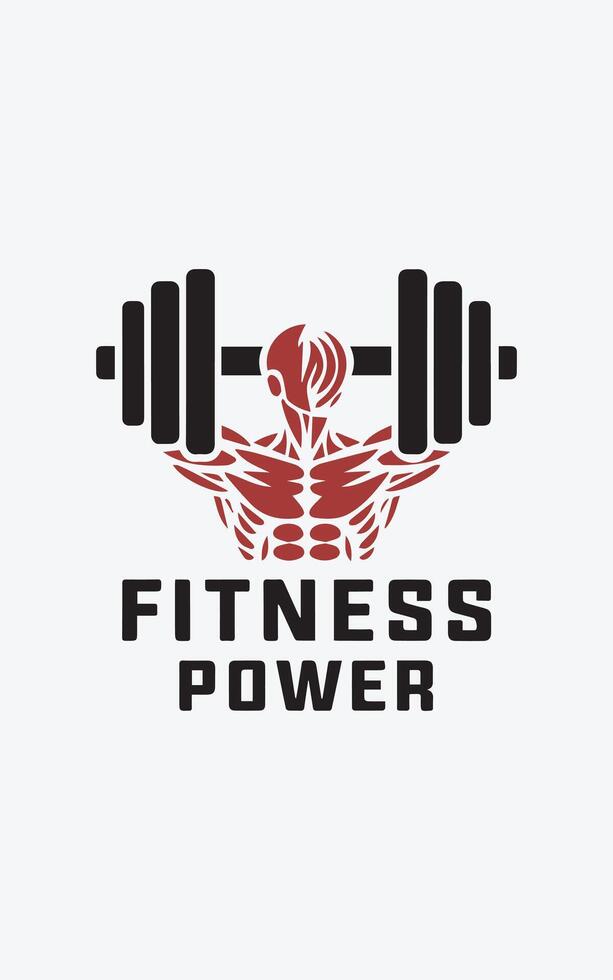 Fitness power barbell and claw emblem vector