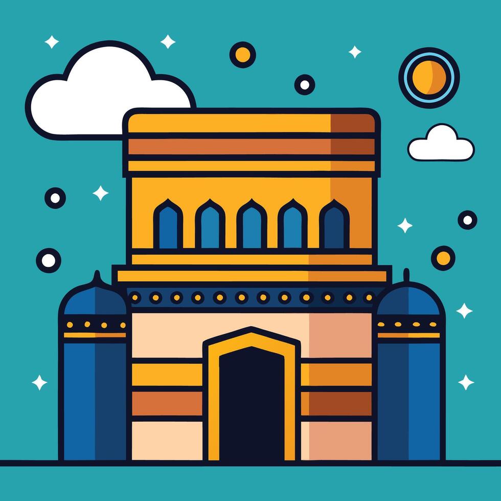 Islamic architecture icon illustration vector