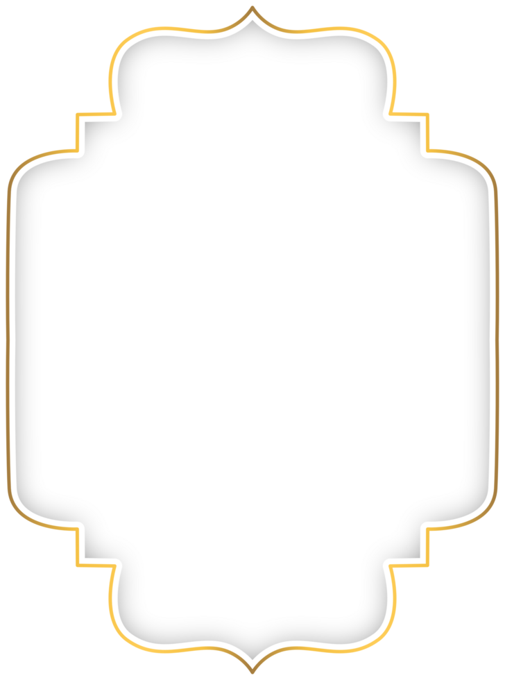 Elegant White and Gold Islamic Border Frame Design png