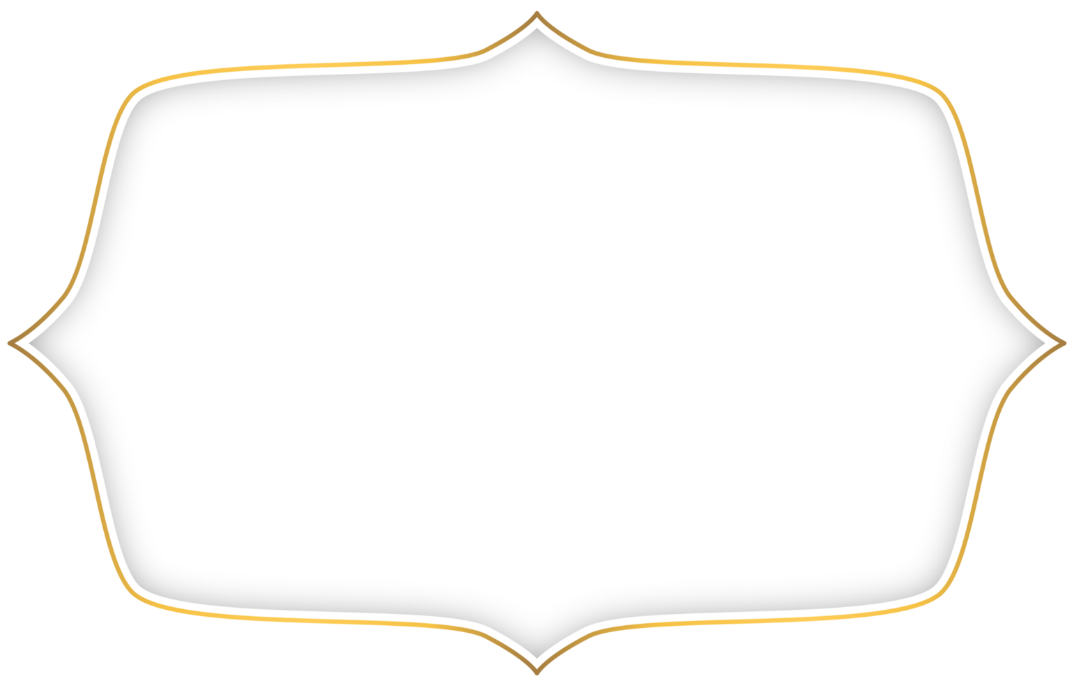 Sophisticated White and Gold Shadowed Islamic Border Art png