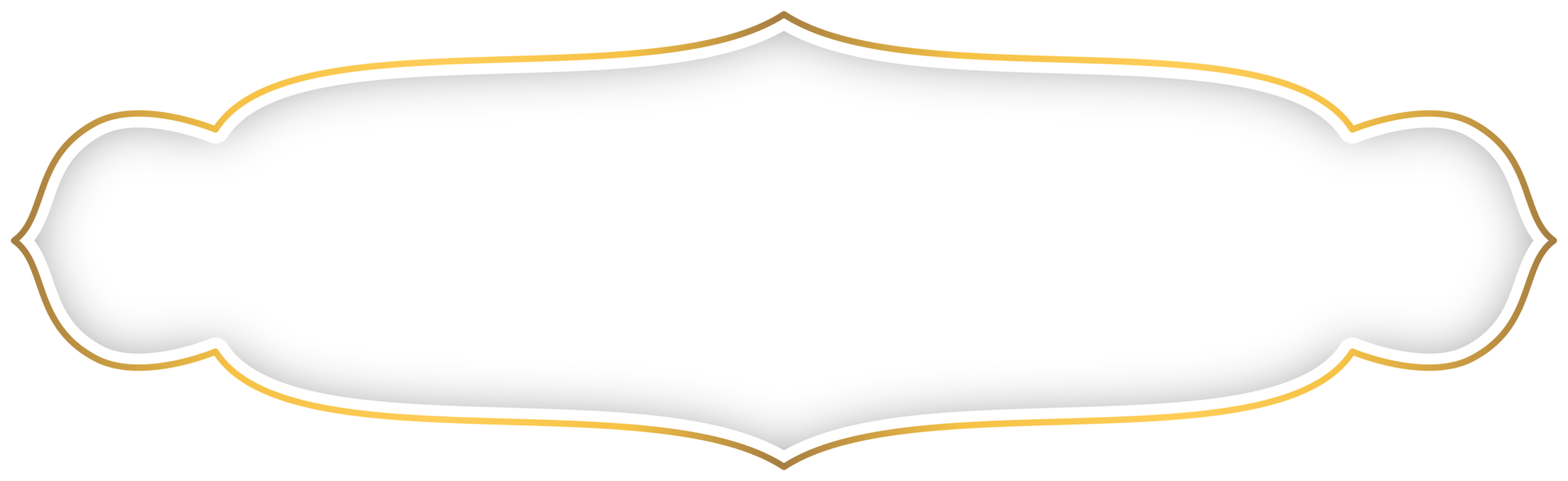 Islamic Border Label with White and Gold Detailing png