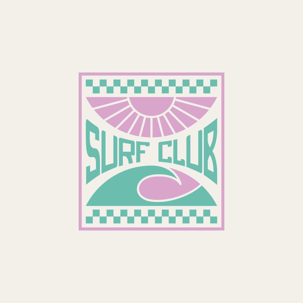 Surf club design minimalist style vector