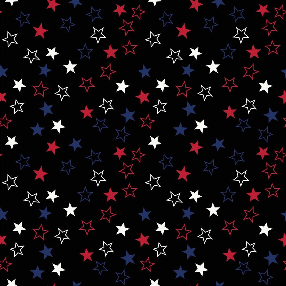 A black and red stars pattern with white stars vector