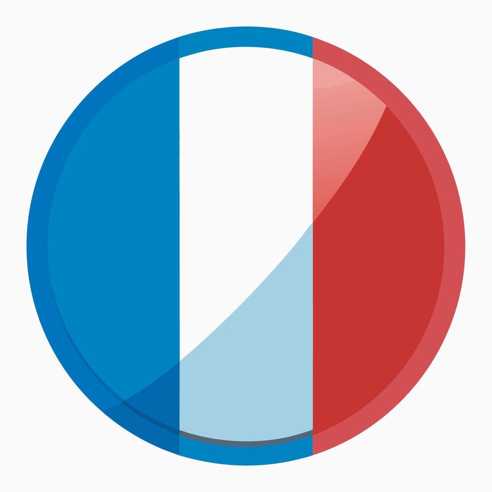 The flag of france in a round button vector