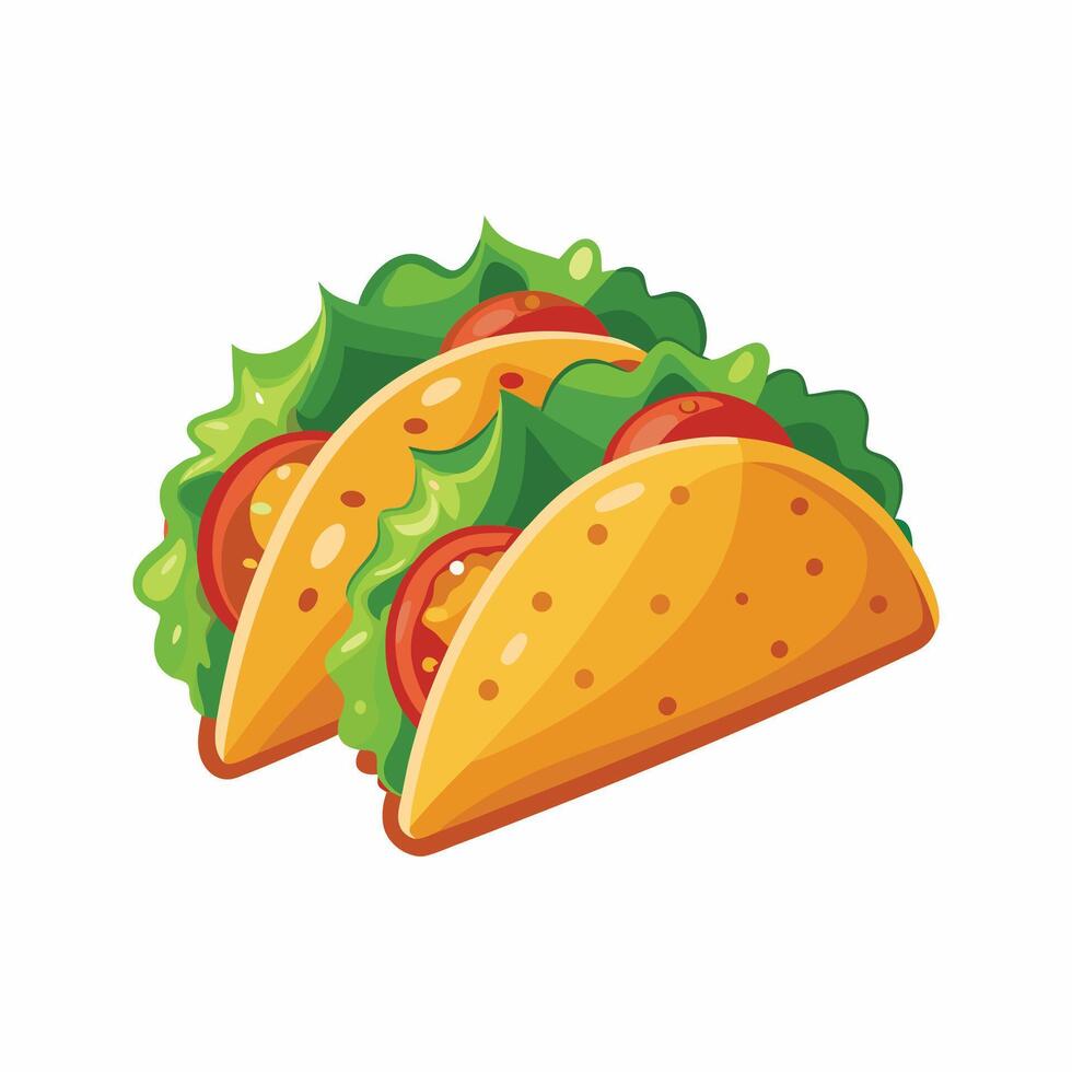 Two tacos on a white background vector
