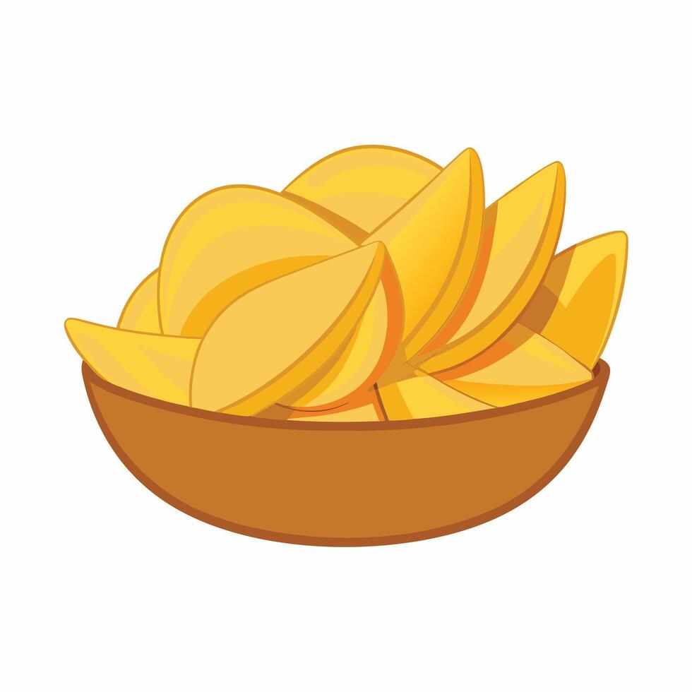 A bowl full of chips on a white background vector
