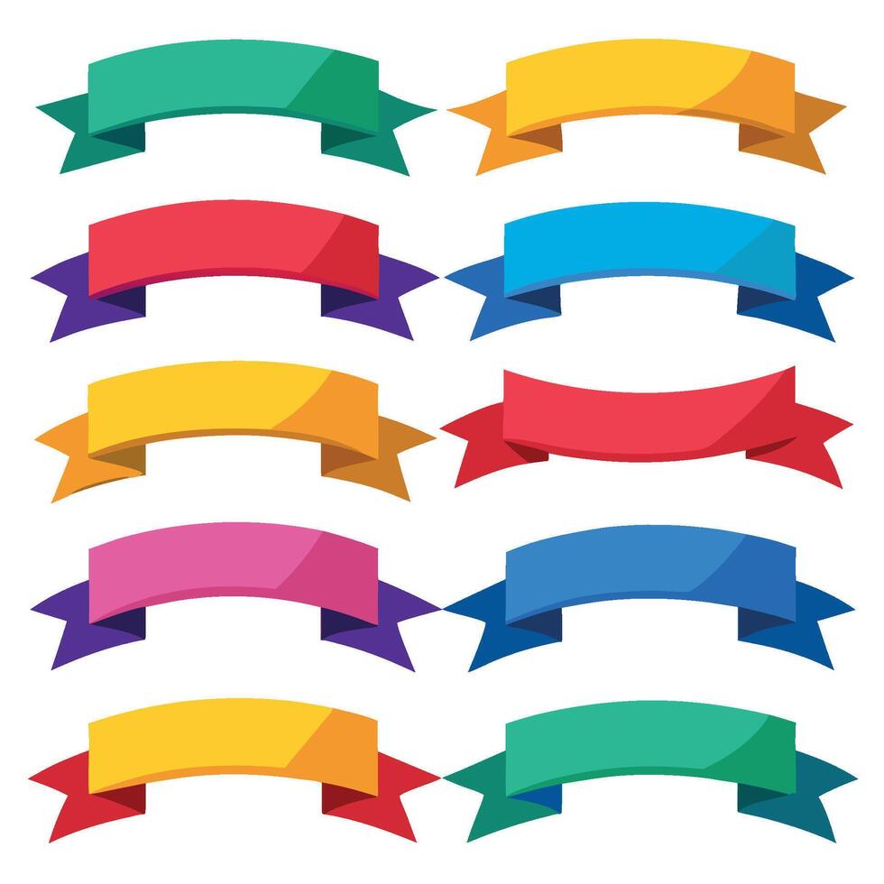 Colorful ribbons set illustration vector