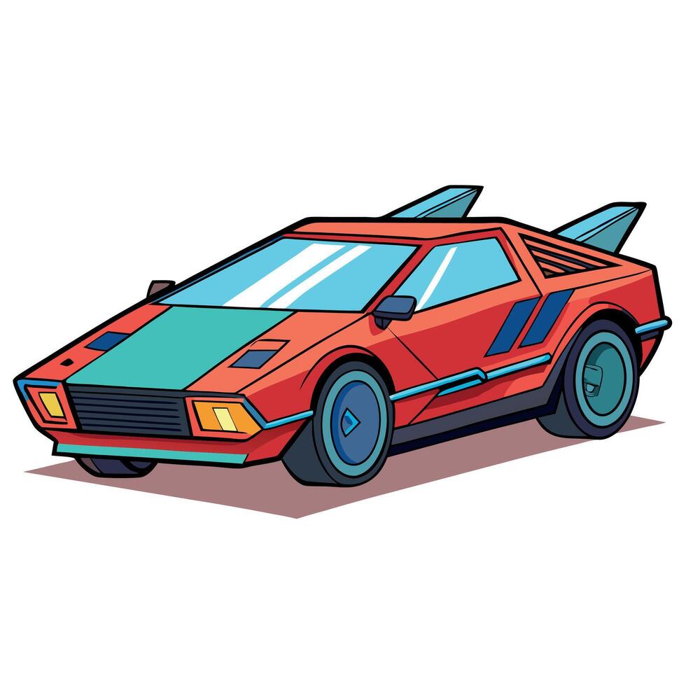 An illustration of a cartoon car vector