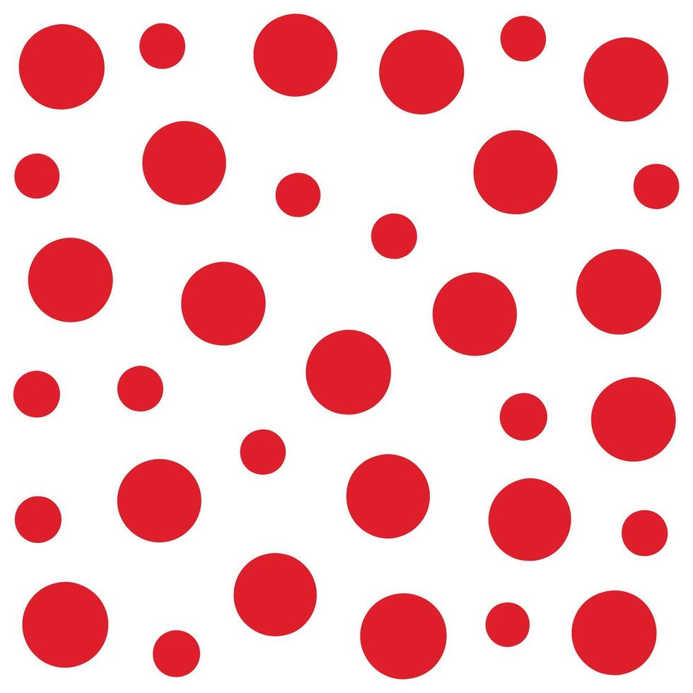 Red polka dots on white background vector