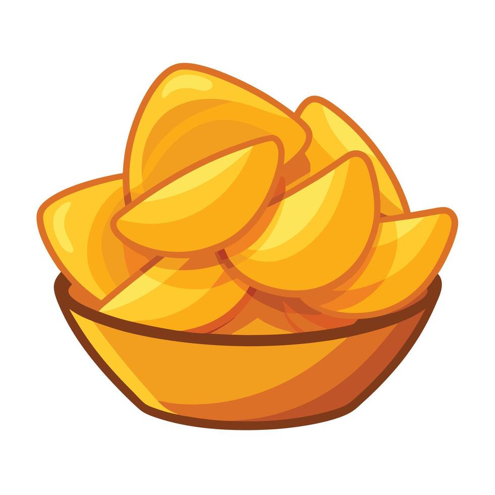 A bowl of chips with a white background vector