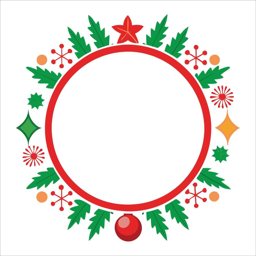 Christmas wreath frame vector