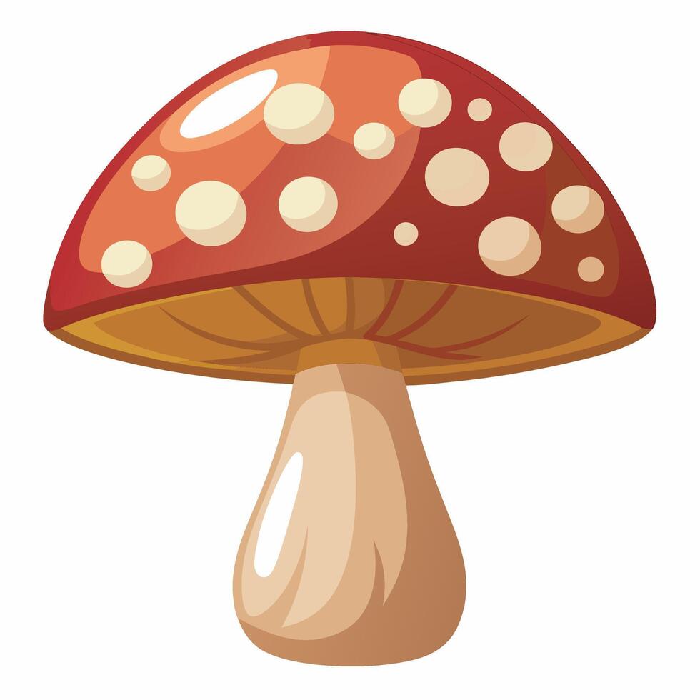 A cartoon mushroom with brown spots on it vector