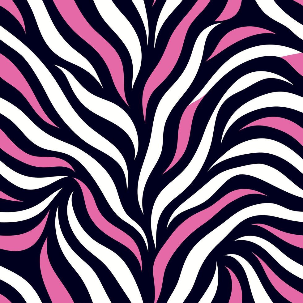 A zebra print fabric with pink and white stripes vector