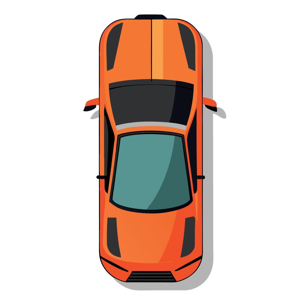 Top view of a car on a white background vector