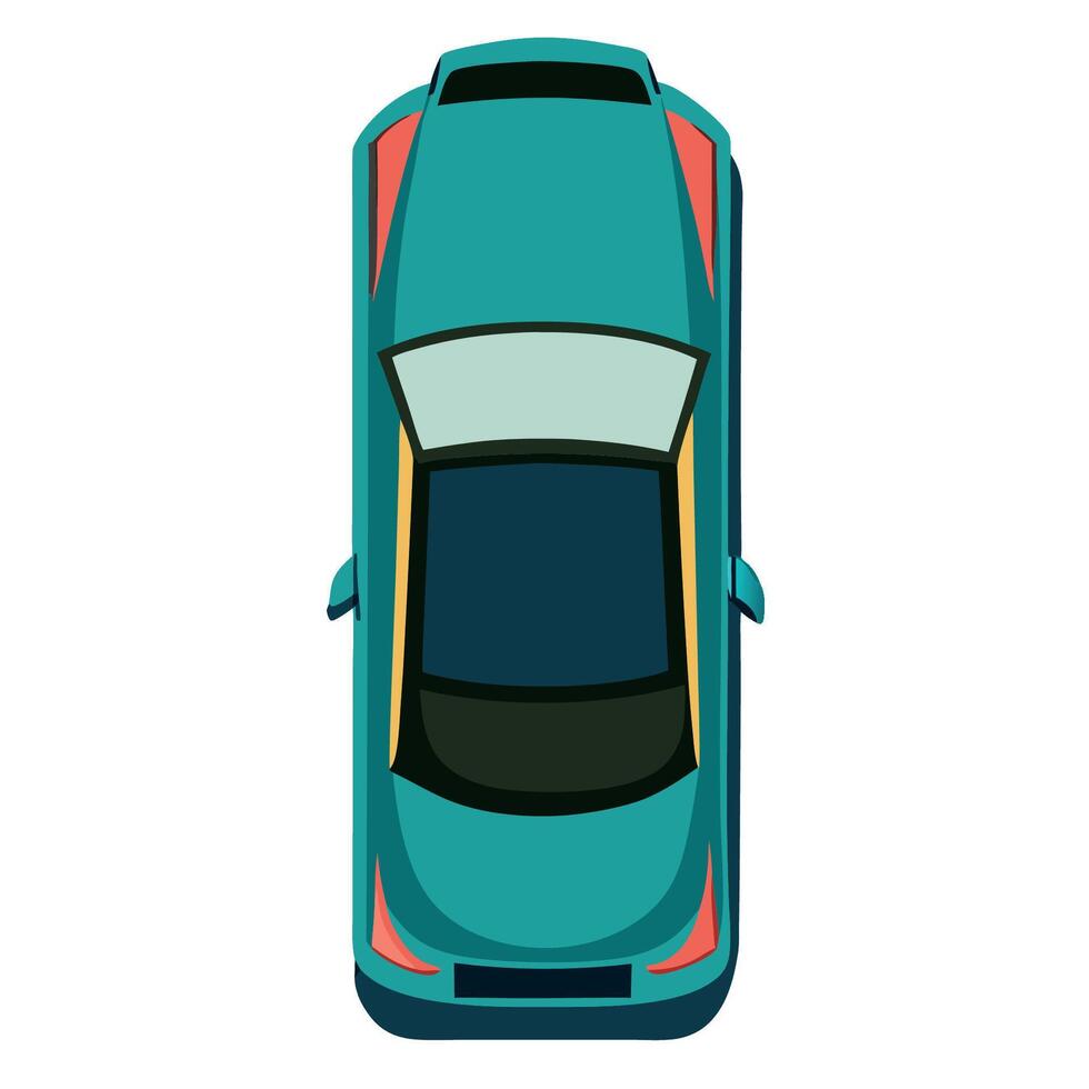 Top view of a car on a white background vector