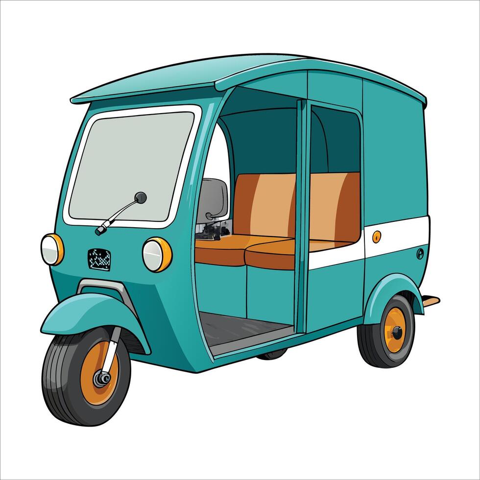 Cartoon tuk tuk vehicle vector