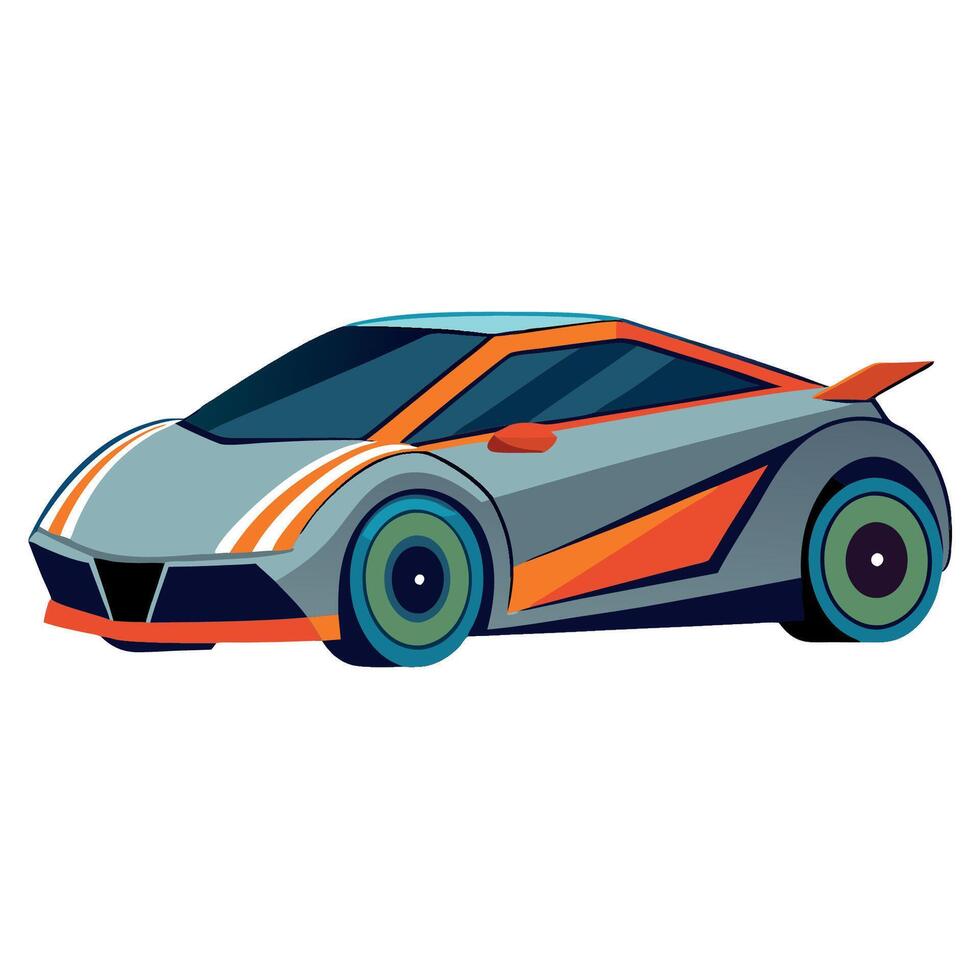 A cartoon car on a white background vector