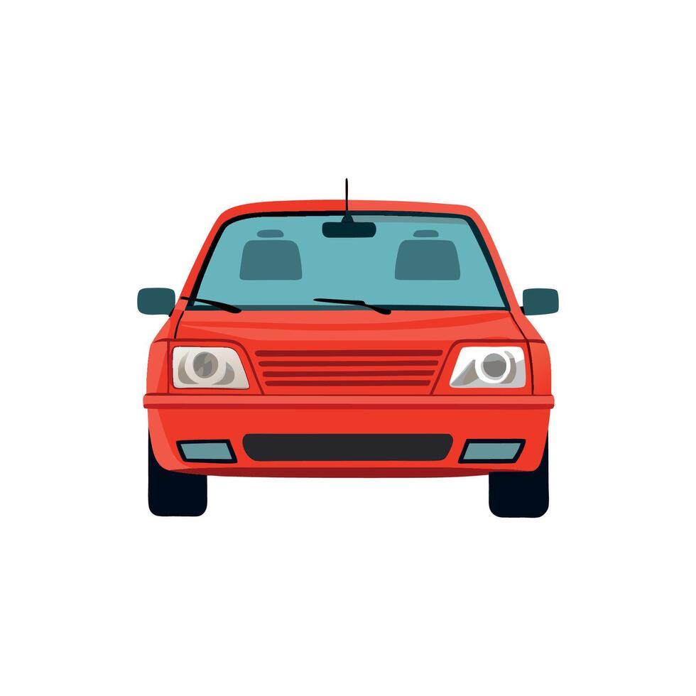 A red car on a white background vector