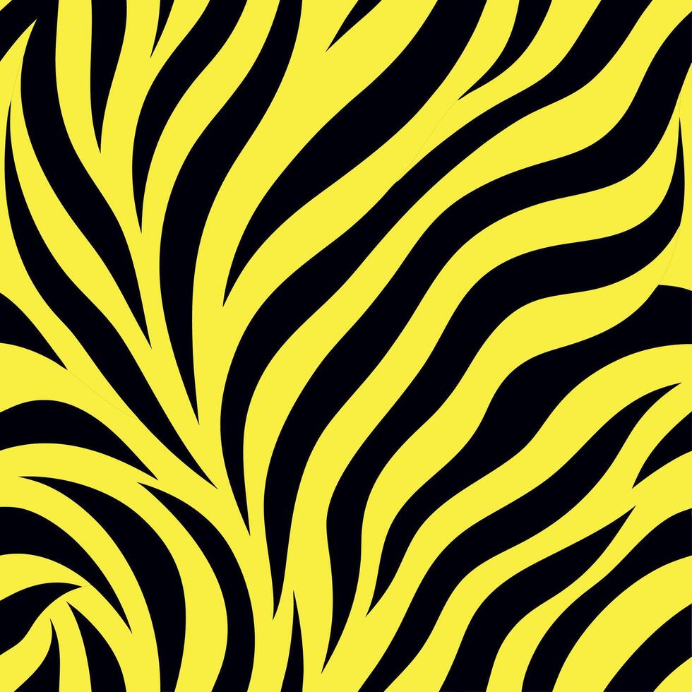 A zebra print fabric with black and yellow stripes vector
