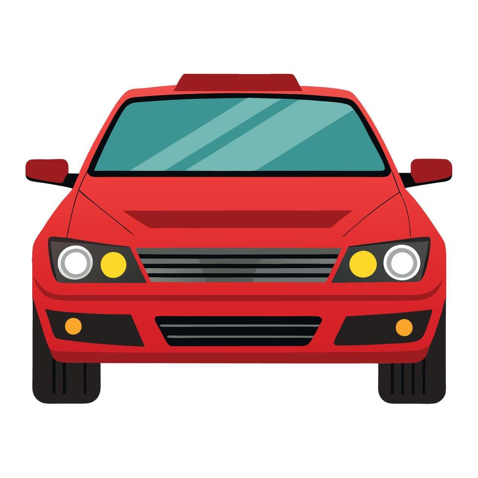 A red car on a white background vector