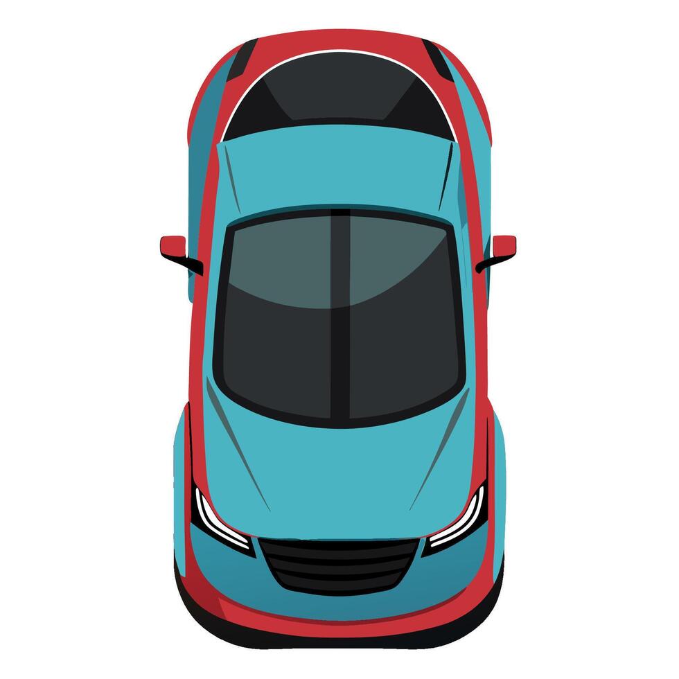 Top view of a car on a white background vector
