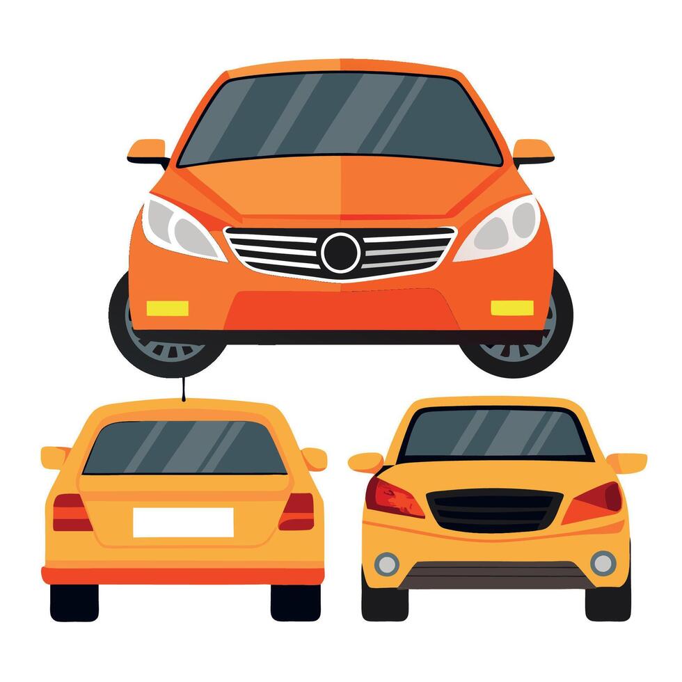 Three different types of cars on a white background vector