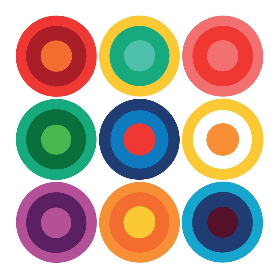 Colorful circles on white background vector