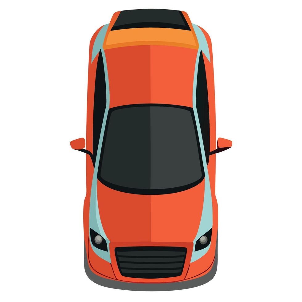 Top view of a car on a white background vector