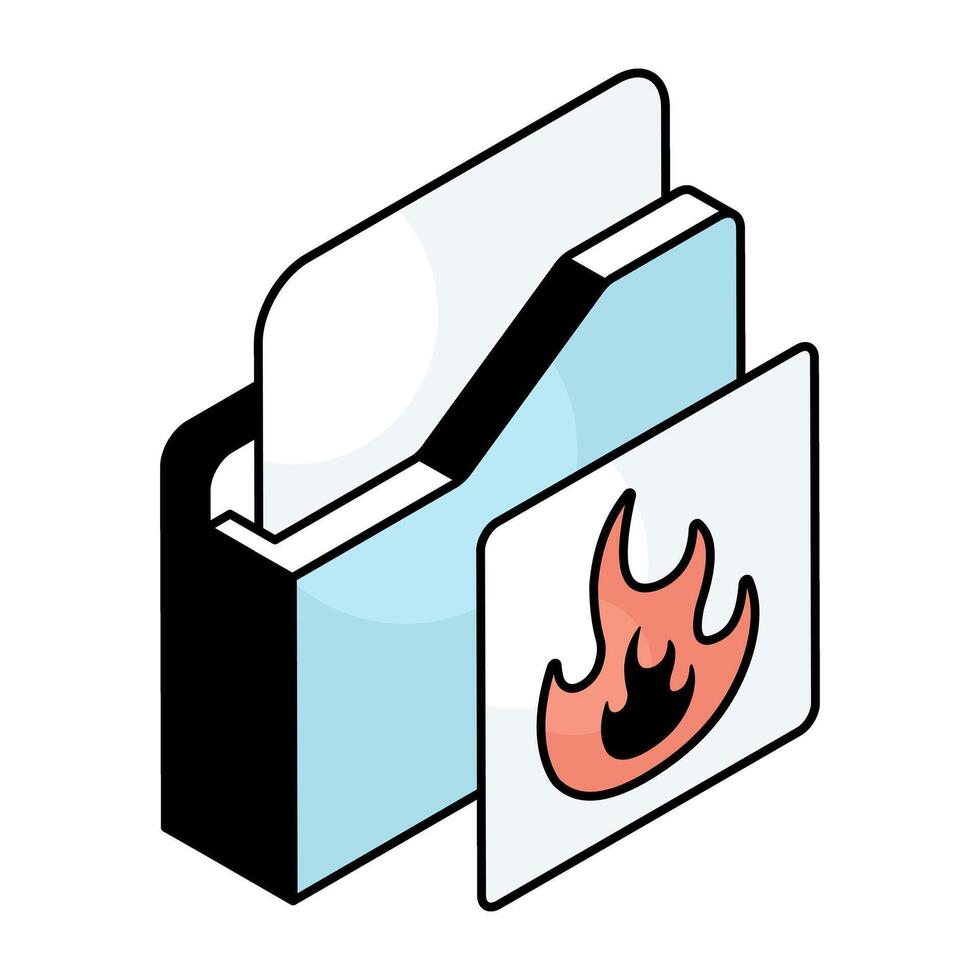 A trendy design icon of fire Folder vector