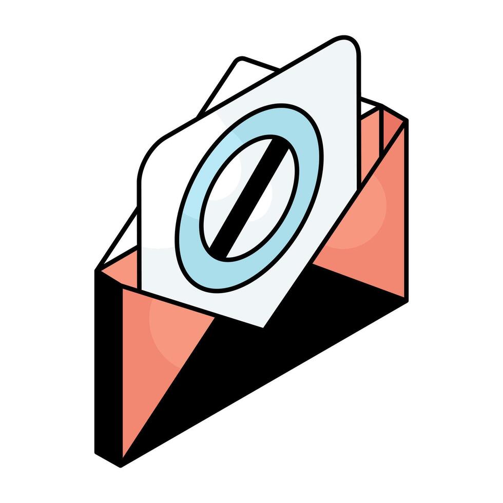 A flat design icon of block mail vector