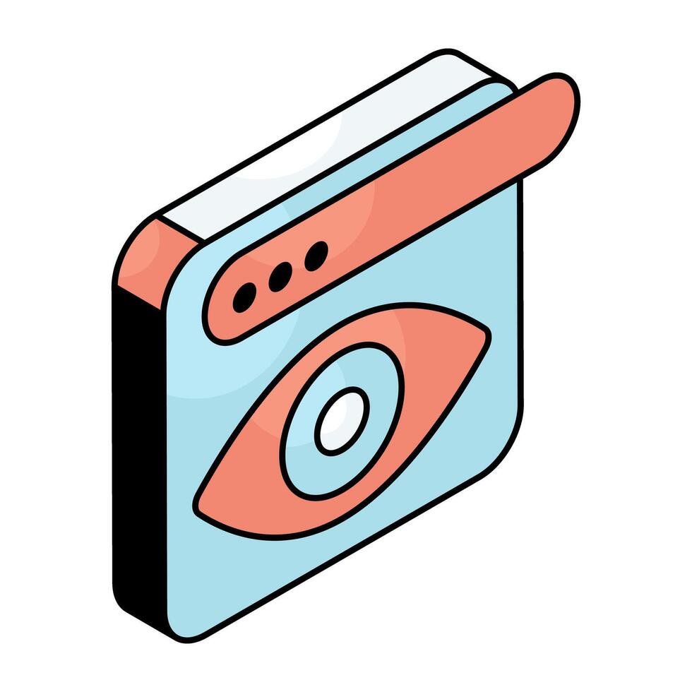 A colored design icon of web monitoring vector