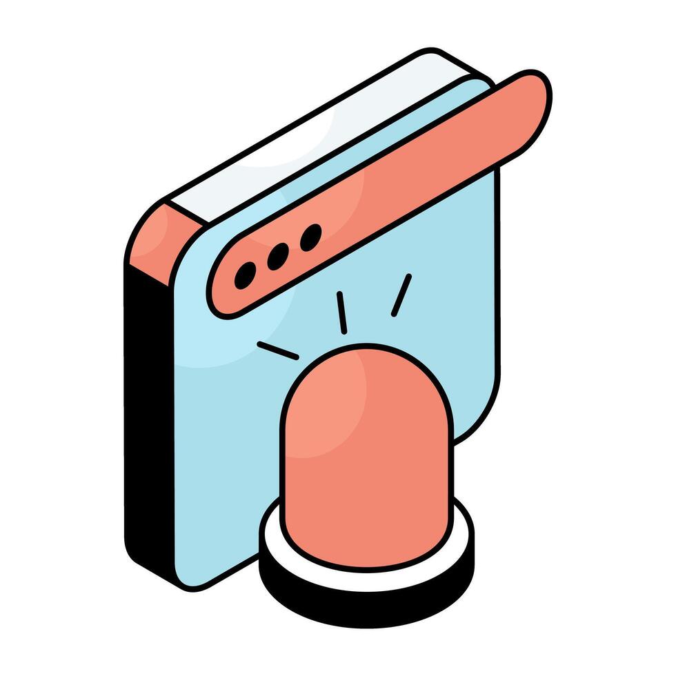 A flat design icon of web hooter vector
